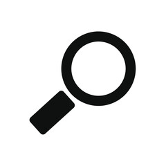 Solid black magnifying glass search icon