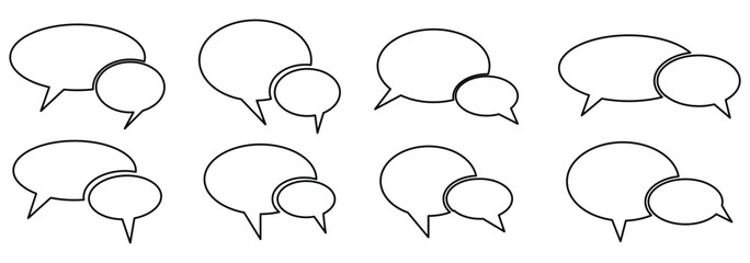 Speech bubble collection. Set of speech bubble. Speech bubble comic symbol. chat text doodles. speech bubble comic signs.