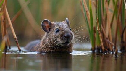The habitat scene of aquatic animals