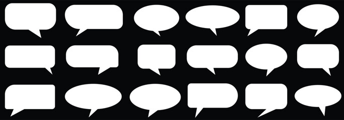 Big set of speech bubbles. speech bubbles represent online chatting, social media discussions, and the exchange of ideas in a connected digital world.