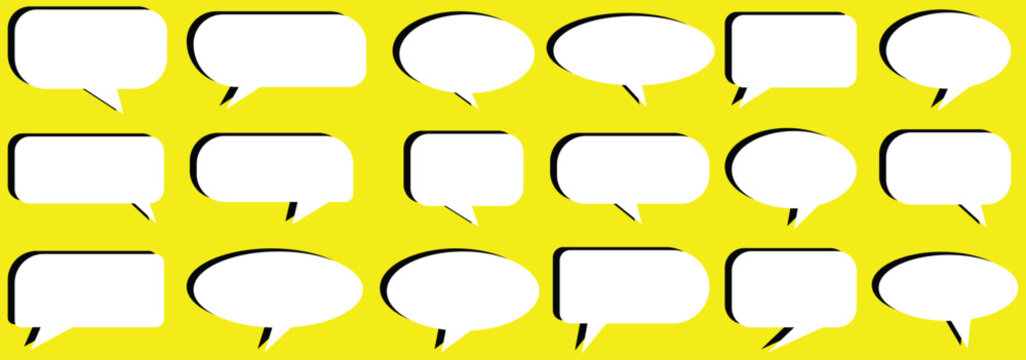 Big set of speech bubbles. speech bubbles represent online chatting, social media discussions, and the exchange of ideas in a connected digital world.