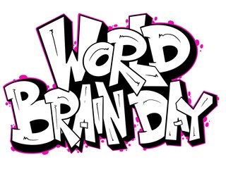 world brain day illustration, later world brain day with cool simple graffiti pattern