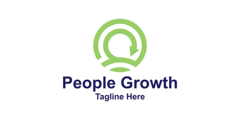 logo design combination people and arrow,growth,creative,elegant.