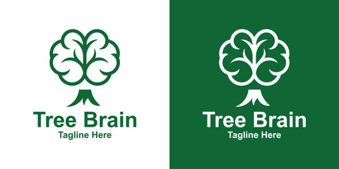 logo design tree and brain,idea,think,nature,design creative elegant.