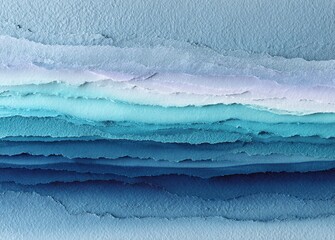 Aquamarine watercolor strip multilayered. High quality