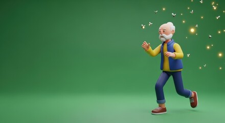 3D Character Boy Ballet Dancer in Leap Pose