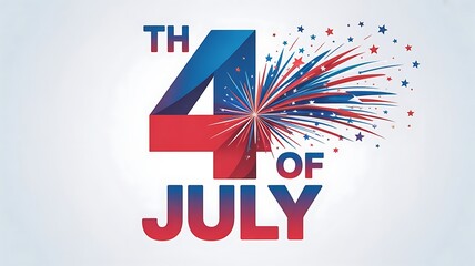 Fototapeta premium United States of America 4th of July, Independence Day logo badge Illustration.Fourth of July vector illustration for banner or poster design, header for website, template, created with generative ai