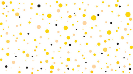 Colorful Yellow and Black Dots Seamless Pattern Vector – Playful Polka Dot Background for Wrapping Paper, Kids Decor, Party Design, and Fabric Prints