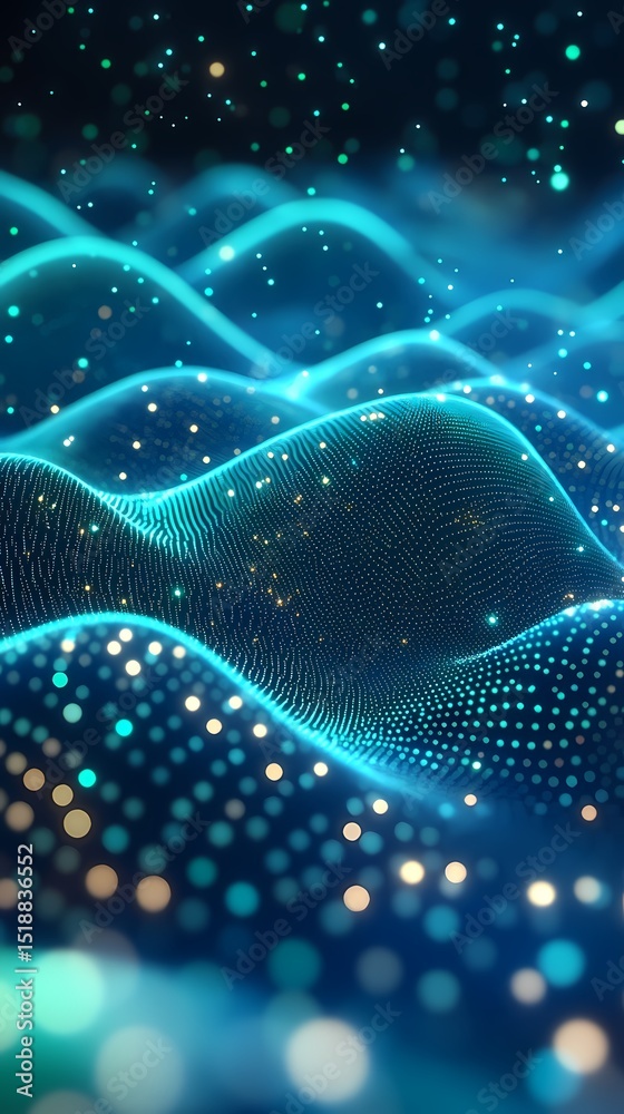 Canvas Prints digital technology abstract wave particle illustration poster background