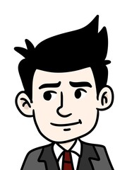 young man with hairstyle design and suit