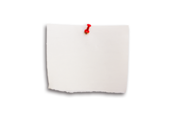 Note paper isolated on white background, blank surface for writing text.