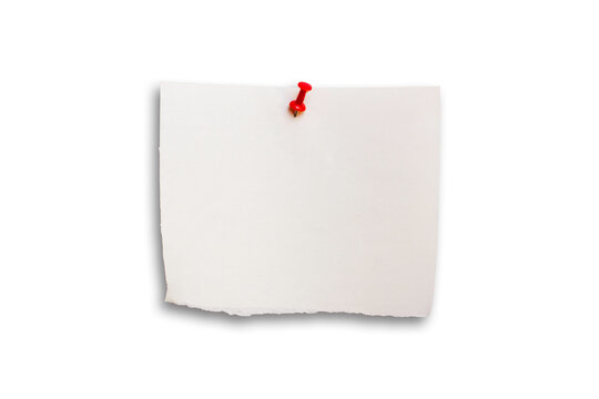 Note paper isolated on white background, blank surface for writing text.