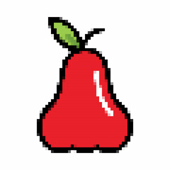 Various illustrations of fruits with pixelated concept