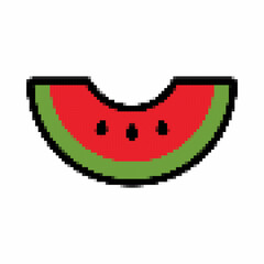Various illustrations of fruits with pixelated concept
