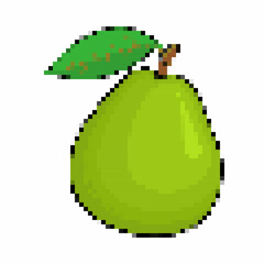 Various illustrations of fruits with pixelated concept