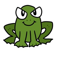 green frog cartoon illustration