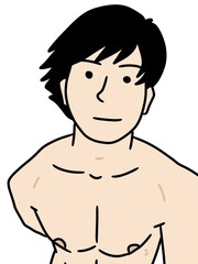 cartoon happy man looking at the camera