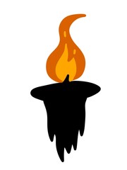halloween witch with burning candle