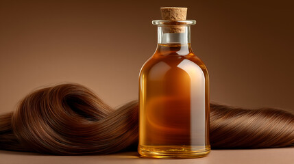 Fototapeta premium Luxurious Hair Oil with Natural Ingredients for Shiny, Healthy Hair - Organic Treatment for Hair Care & Wellness