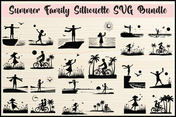Obraz premium Summer Family Outdoor Silhouettes Collection
