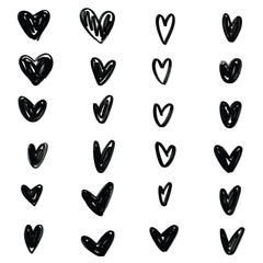 Heart doodles. Hand drawn hearts. Design elements for Valentine's day. Vector EPS 10.	