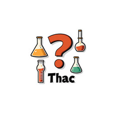 Creative Illustration Featuring Chemical Flasks, Question Mark, and Laboratory Theme