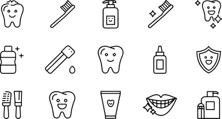 icons related to tooth brushing  dentifrice  tooth (1).eps