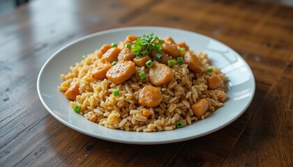 Chicken Fried Rice on a plate.