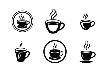 Coffee Cup Silhouette Icon Set