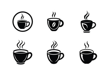 Coffee Cup Silhouette Icon Set
