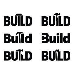 Building Dreams Creative construction logo design bold black
