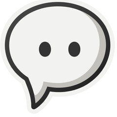 Minimalist Speech Bubble Icon Representing Communication and Dialogue on Black Background