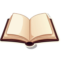 Fototapeta premium Open Book Illustration with Blank Pages, Ideal for Education, Reading, and Knowledge Display