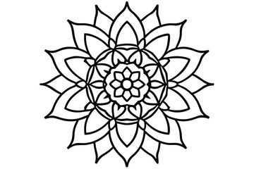 Abstract centered mandala icon artistic linework design