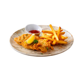 fish fried with potato chips