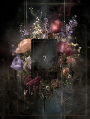 A colorful flower arrangement with a card that says 7