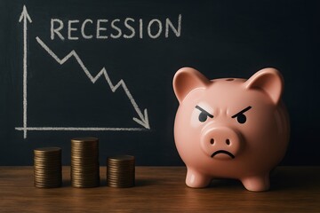 Angry Piggy Bank Highlights Recession's Impact on Savings and Financial Planning