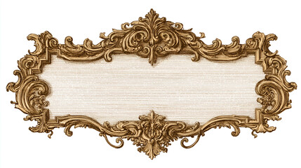 Ornate Frame in Baroque Style: Vintage Design with Decorative Border and Elegant Embellishments for Classic Decor and Antique Artwork Display