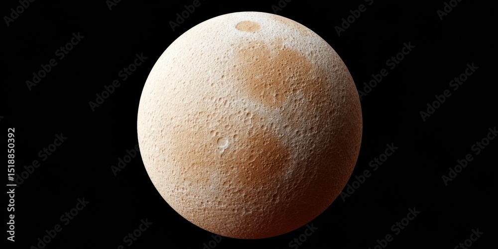 Aufkleber Detailed Solar Cycle Full Moon with Crater Texture and Surface Features on Transparent Background for Astronomy and Space Science Visualization