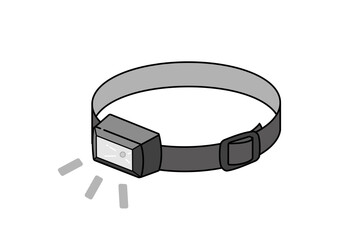 点灯しているヘッドライトのイラスト