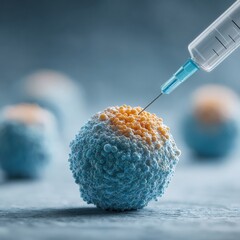 Targeted Personalized Medicine Injection on Cancer Cell Model in Lab for Immunotherapy and CAR T-Cell Treatment Innovation