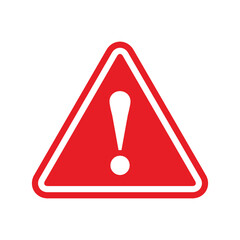 Caution Warning Sign. Exclamation Point Sign in Red Triangle.