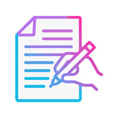 Gradient Hand Writing on Document Icon