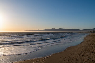 sunset on the beach Venice Beach California