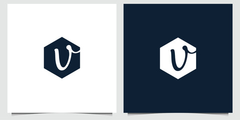 Elegant Letter V Logo Design in Hexagon Shape for Business and Branding Purposes