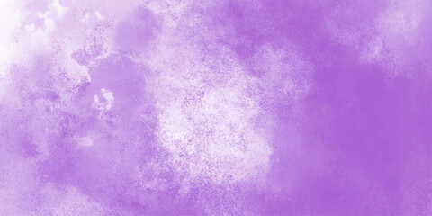 Abstract white and purple isolated cloud cumulus clouds. Gray aquarelle painted realistic fog or mist smoky textured canvas design. Pastel ink colors wet effect hand drawn canvas aquarelle background 