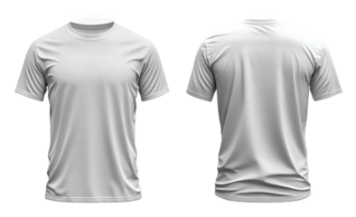 [Transparent Background PNG]Blank T-Shirt Mockup Front and Back View