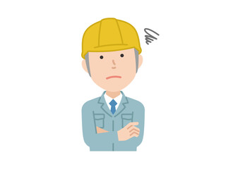 困る,男性作業員