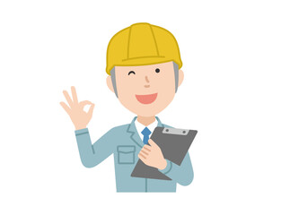 OKサイン,男性作業員