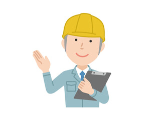 案内,男性作業員